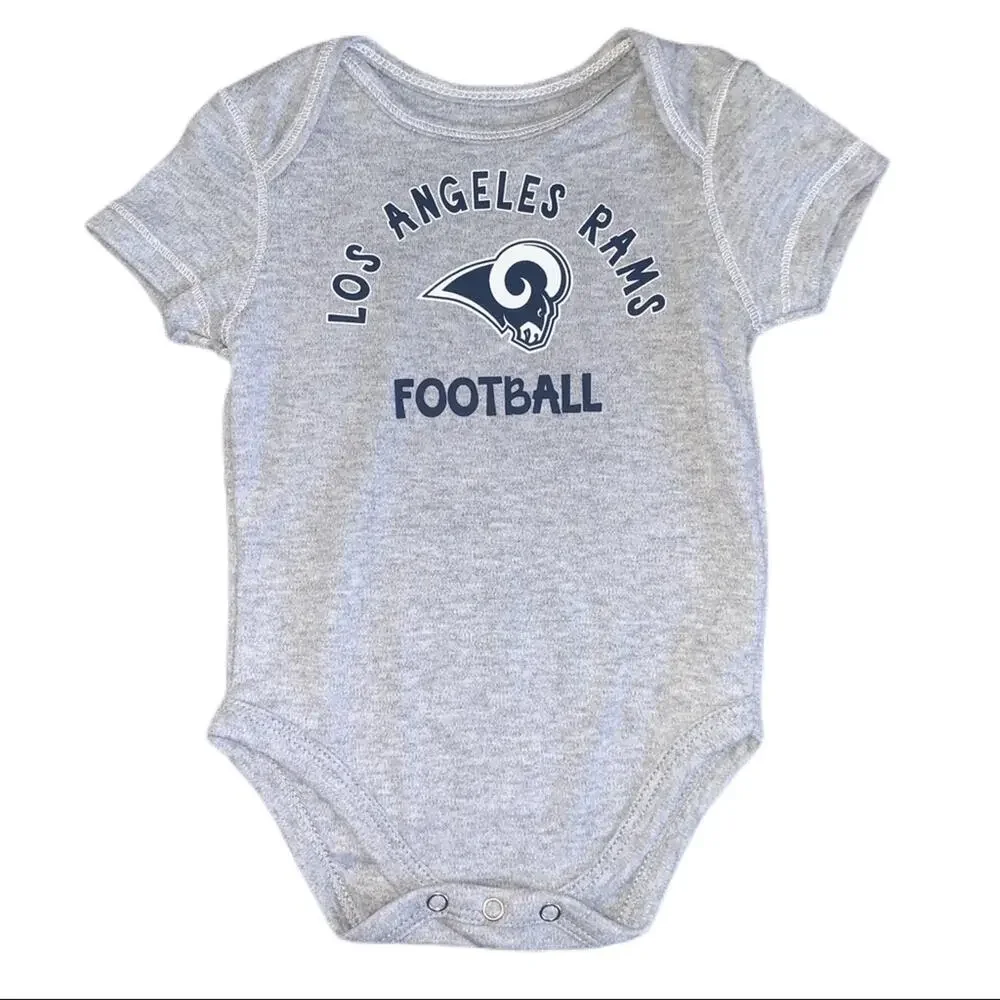 NFL Team Los Angeles Rams Football Bodysuit 3-6 Months Grey